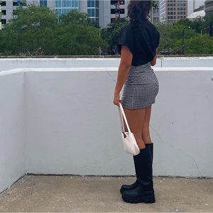 Black & white checkered skirt
